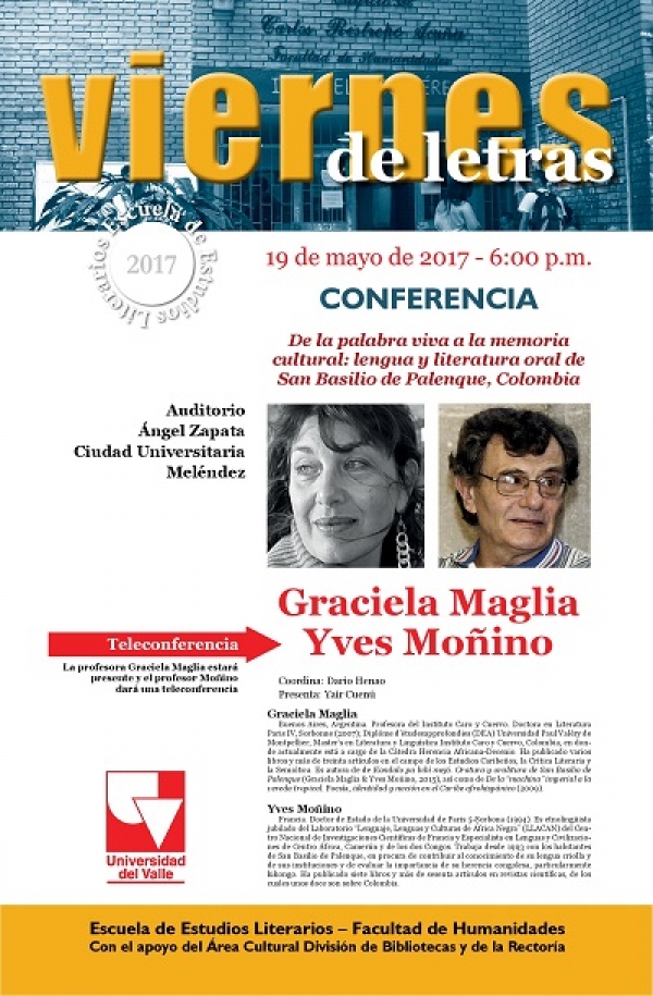 Yves Mo&ntilde;ino y Graciela Maglia, en Viernes de Letras