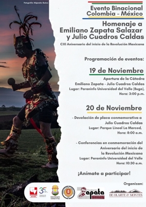 Evento Binacional Colombia - M&eacute;xico. Homenaje a Emiliano Zapata Salazar y Julio Cuadros Caldas