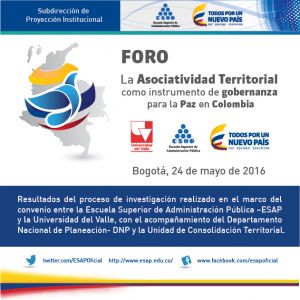 Asociatividad entre entes territoriales, base para la paz