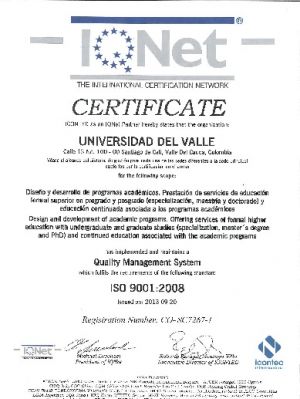 Univalle obtiene certificaciones internacionales del ICONTEC