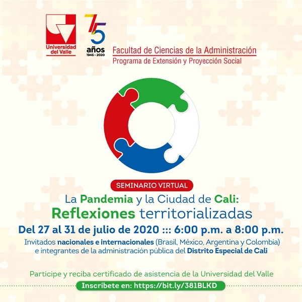 Seminario gratuito la pandemia y la ciudad de Cali, reflexiones territorializadas