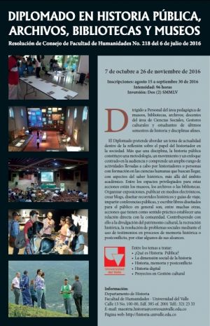 Diplomado en historia p&uacute;blica, archivos, bibliotecas y museos