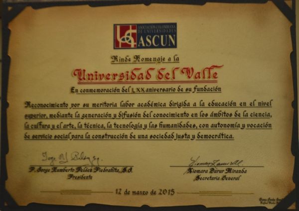 Universidad recibe reconocimiento de ASCUN