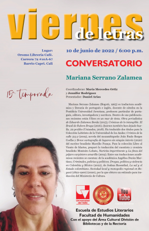 Mariana Serrano Zalamea estar&aacute; en Viernes de Letras