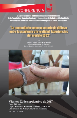 Charla Inaugural VII Promoci&oacute;n de la Especializaci&oacute;n en Procesos de Intervenci&oacute;n Social