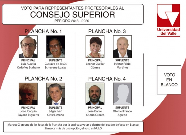 Candidatos a representaci&oacute;n profesoral
