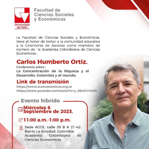 Docente de Econom&iacute;a, miembro de n&uacute;mero en la Academia Colombiana de Ciencias Econ&oacute;micas