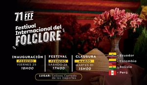 Carmen L&oacute;pez, en festival folcl&oacute;rico en Ecuador