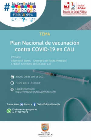 Conversatorio Plan Nacional de Vacunaci&oacute;n contra el Covid-19 en Cali