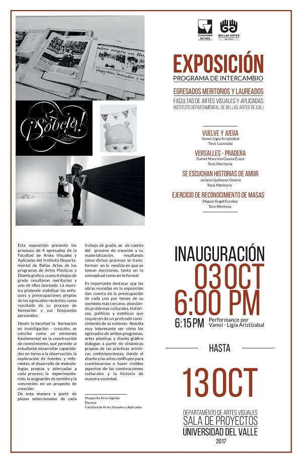 Exposici&oacute;n de trabajos art&iacute;sticos en Univalle