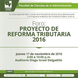 Foro An&aacute;lisis del Proyecto de Reforma Tributaria
