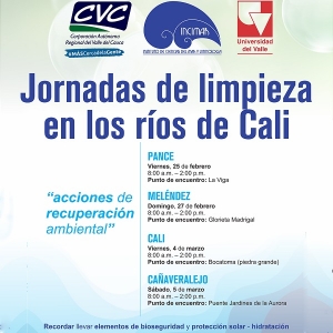 Jornadas de limpieza en los r&iacute;os Pance, Mel&eacute;ndez y Cali