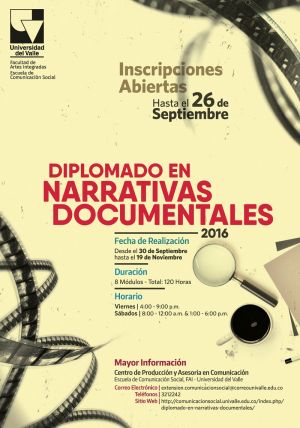 Inscripciones abiertas para el Diplomado en Narrativas Documentales