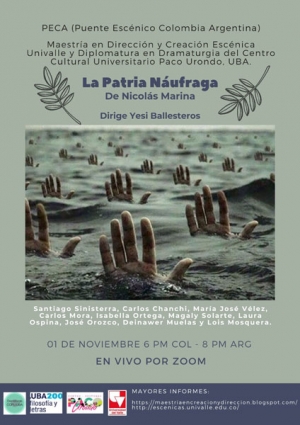 &ldquo;La Patria N&aacute;ufraga" de Nicol&aacute;s Marina - Cuarta lectura en las Jornadas Binacionales de Dramaturgia