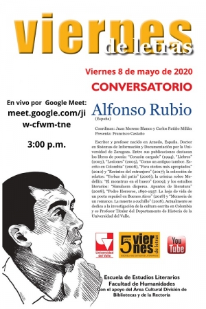 Viernes de Letras virtual con Alfonso Rubio