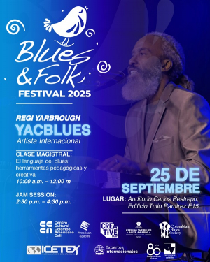 El Blues and Folk Festival 2025 llega a Univalle: clase magistral y jam con Regi Yarbrough