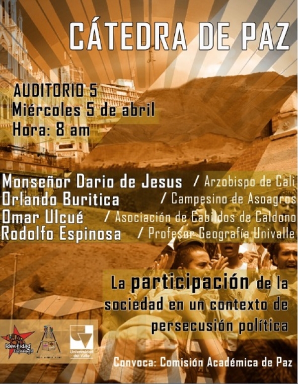 Nuevo encuentro de la C&aacute;tedra de paz en Univalle